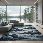 Dark Stormy Clouds with Rain Rug