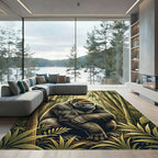 Majestic Silverback Gorilla Bamboo Forest Rug