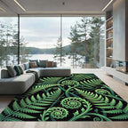 Lush Green Tropical Fern Folio Rug