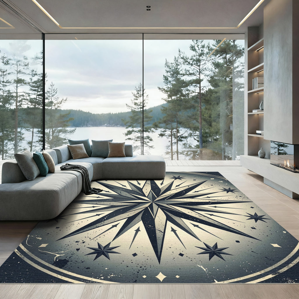 Monochromatic Starburst Geometric Radiance Rug