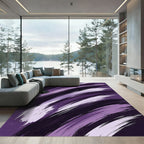 Abstract Purple Swirl Brush Stroke Rug