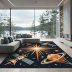 Mid Century Cosmic Satellite Starburst Rug