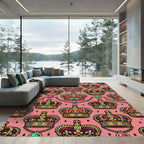 Royal Red Crown Jewel Garland Rug