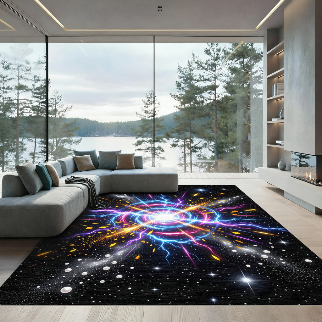 Cosmic Nebula Electric Burst Rug