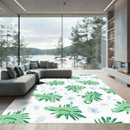 Green Spiky Creatures Whimsical Repeat Rug