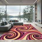 Swirling Pink Orange Cream Waves Rug
