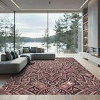 Rose Gold Geometric Star Medallion Rug