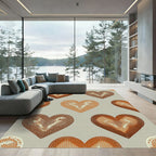 Retro Dotted Heart Gradient Rug