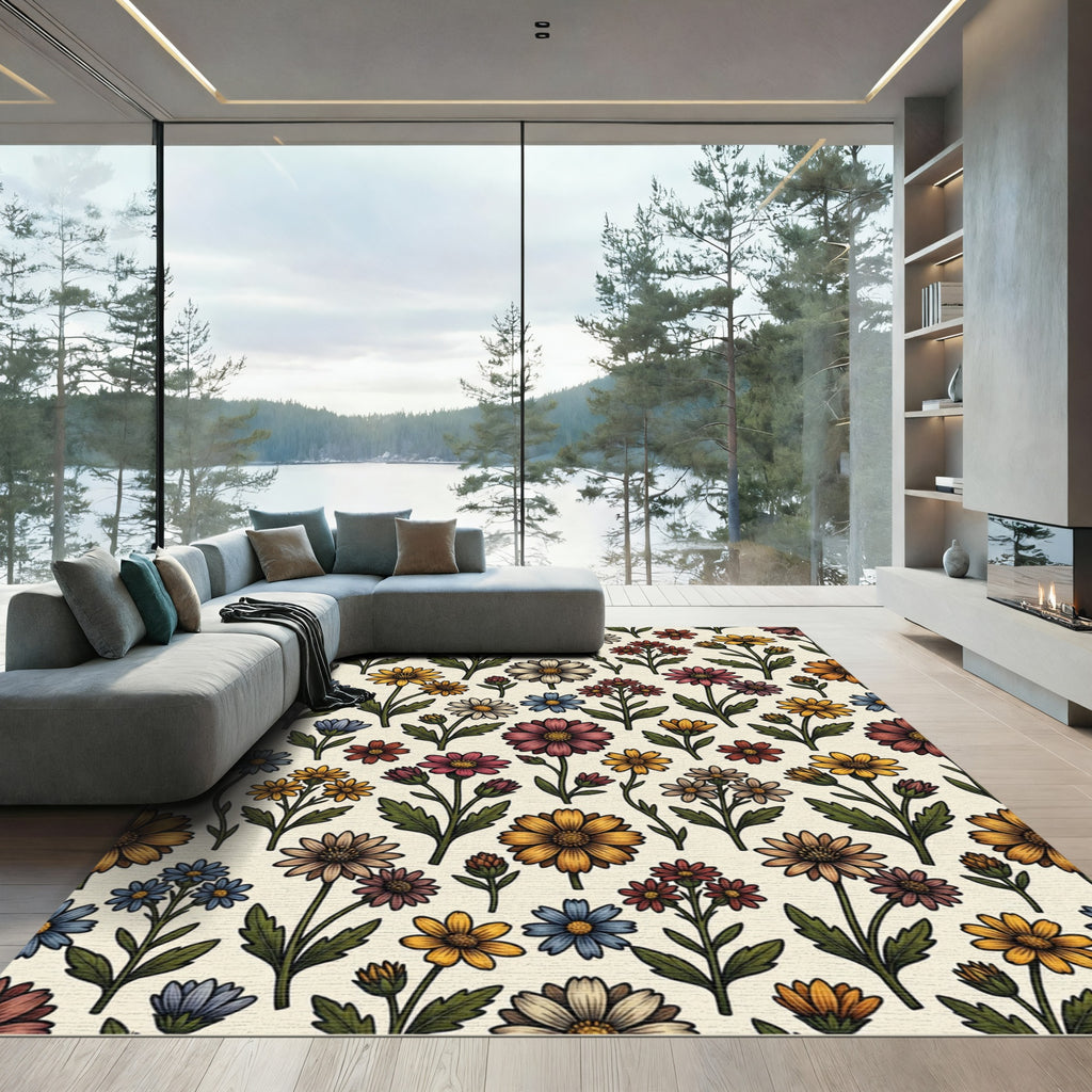 Vintage Floral Collection Daisy Meadow Rug