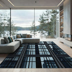 Urban Grid Window Reflections Rug
