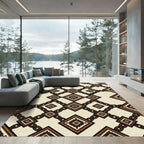 Brown Chain Geometric Diamond Rug