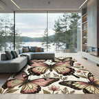 Ethereal Pink Butterfly Botanical Garden Rug