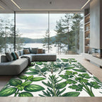 Vibrant Green Culinary Herb Botanical Rug