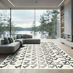 Neutral Tones Checkered Grid Rug