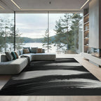 Broad Strokes Monochrome Abstract Rug