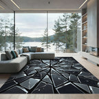 Radiating Shattered Glass Facets Rug