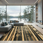 Natural Bamboo Forest Vertical Stripes Rug