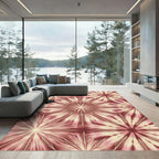 Radiant Crimson Starburst Medallion Rug