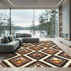 Southwestern Desert Terracotta Geometric Diamond Rug