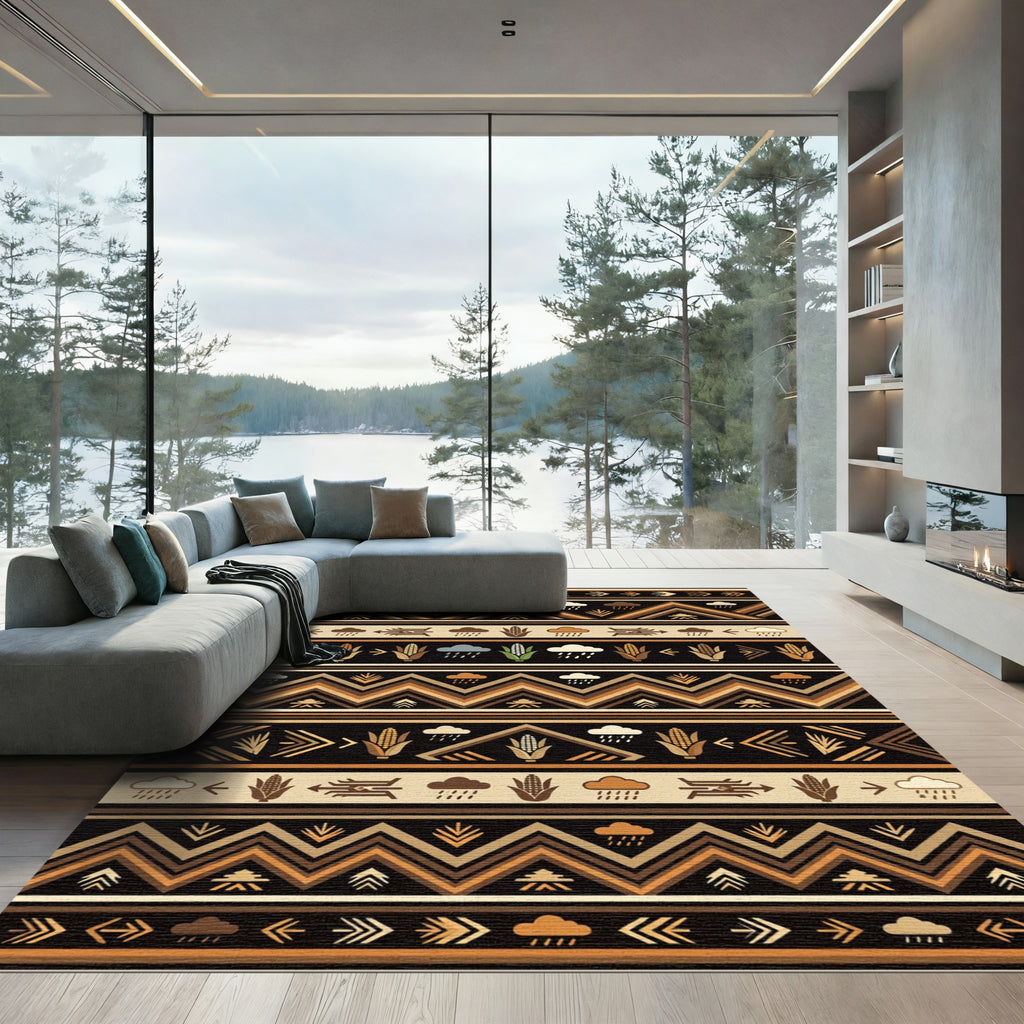Earthy Tones Corn Rain Stripe Rug