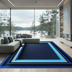 Ombre Blue Layered Rectangular Rug