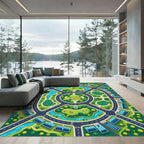 Vibrant Urban Park City Map Illustration Rug