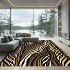 Earthy Brown Gradient Zebra Stripes Rug