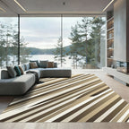 Modern Earthy Tone Diagonal Stripe Rug