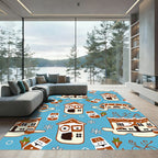 Whimsical Gingerbread House Winterscape Rug
