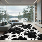 Monochrome Animal Spotted Ink Brush Rug