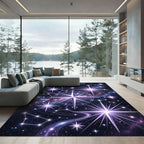 Cosmic Lavender Star Compass Rug