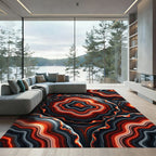 Fiery Agate Slice Swirl Rug