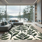 Verdant Botanical Branch Leaf Repeats Rug