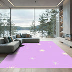 Lavender Yellow Starburst Sparkle Whimsy Rug