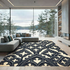 Dark Gray Medieval Gothic Arch Rug