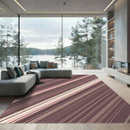 Rich Rose Gold Diagonal Stripe Rug