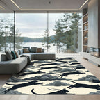 Jumping Black Cats Cloud Montage Rug