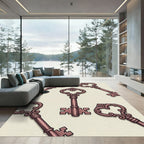 Ornate Rose Gold Antique Keys Rug