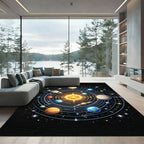 Cosmic Solar System Celestial Bodies Rug