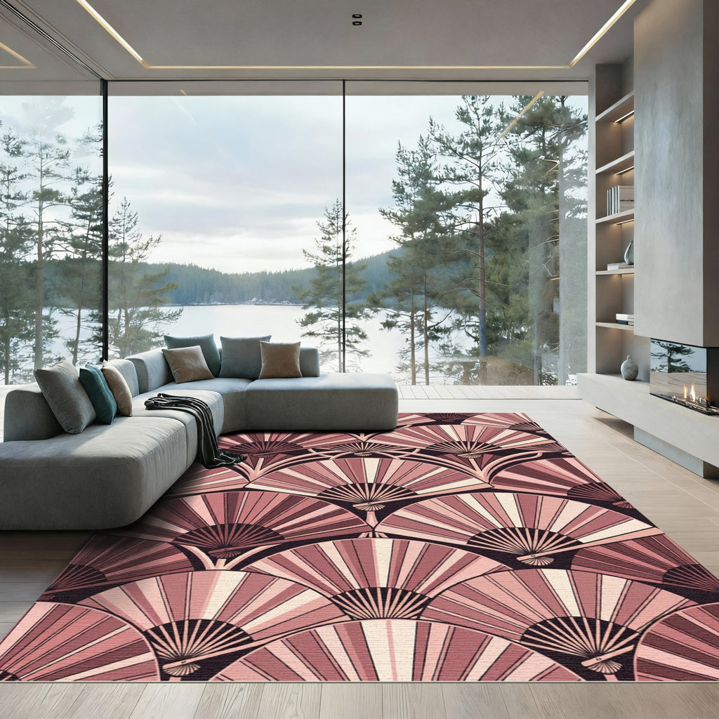 Art Deco Blush Fan Arch Rug