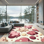 Playful Pink and Cream Bubble Clouds Rug