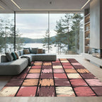 Rustic Terracotta Woodgrain Tile Rug