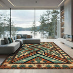 Southwestern Desert Cactus Geometric Area Rug