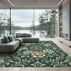 Vintage Floral Scrollwork Garden Rug