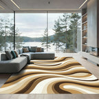 Warm Earthy Tone Swirl Rug