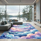 Dreamy Watercolor Pastel Cosmic Cloud Sky Rug