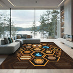Earthy Hexagon Amphora Vase Mosaic Rug