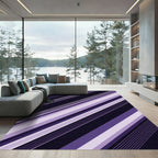 Modern Purple Diagonal Stripe Rug
