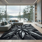 Sharp Crystal Facet Explosion Rug