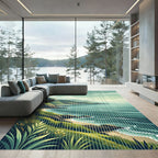 Coastal Cliffside Landscape Serene View Rug